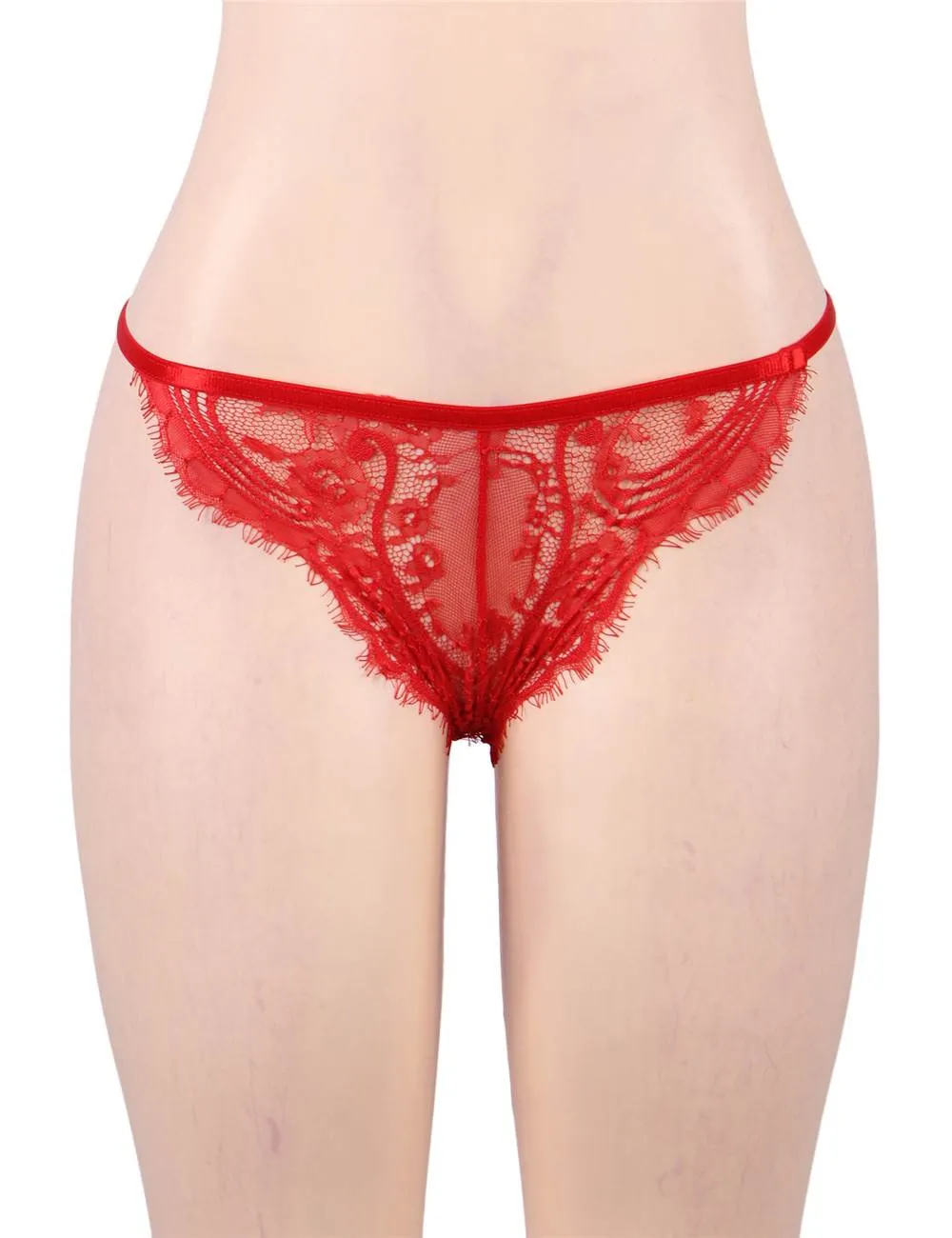 Lace Open Bust Bra And Garter Panty Set With Steel Ring
