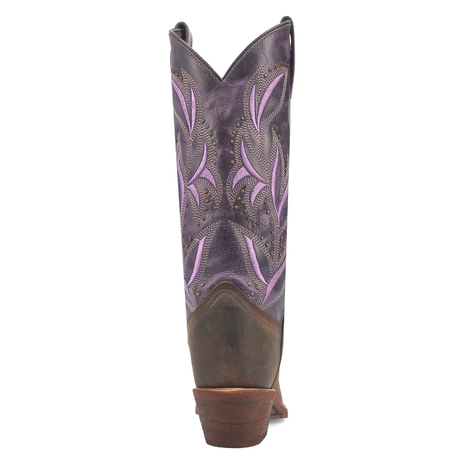Laredo Womens Larissa Dark Brown/Purple Leather Cowboy Boots 7 M