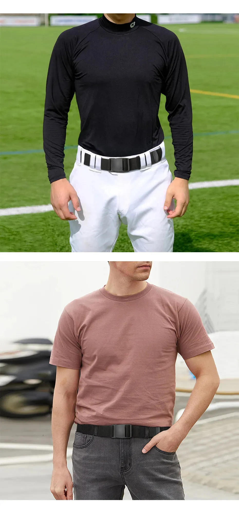 Large Size Polymer Buckle Elastic Stretch Belt
