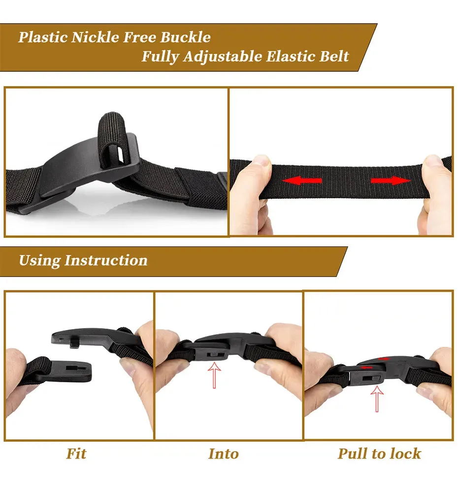 Large Size Polymer Buckle Elastic Stretch Belt