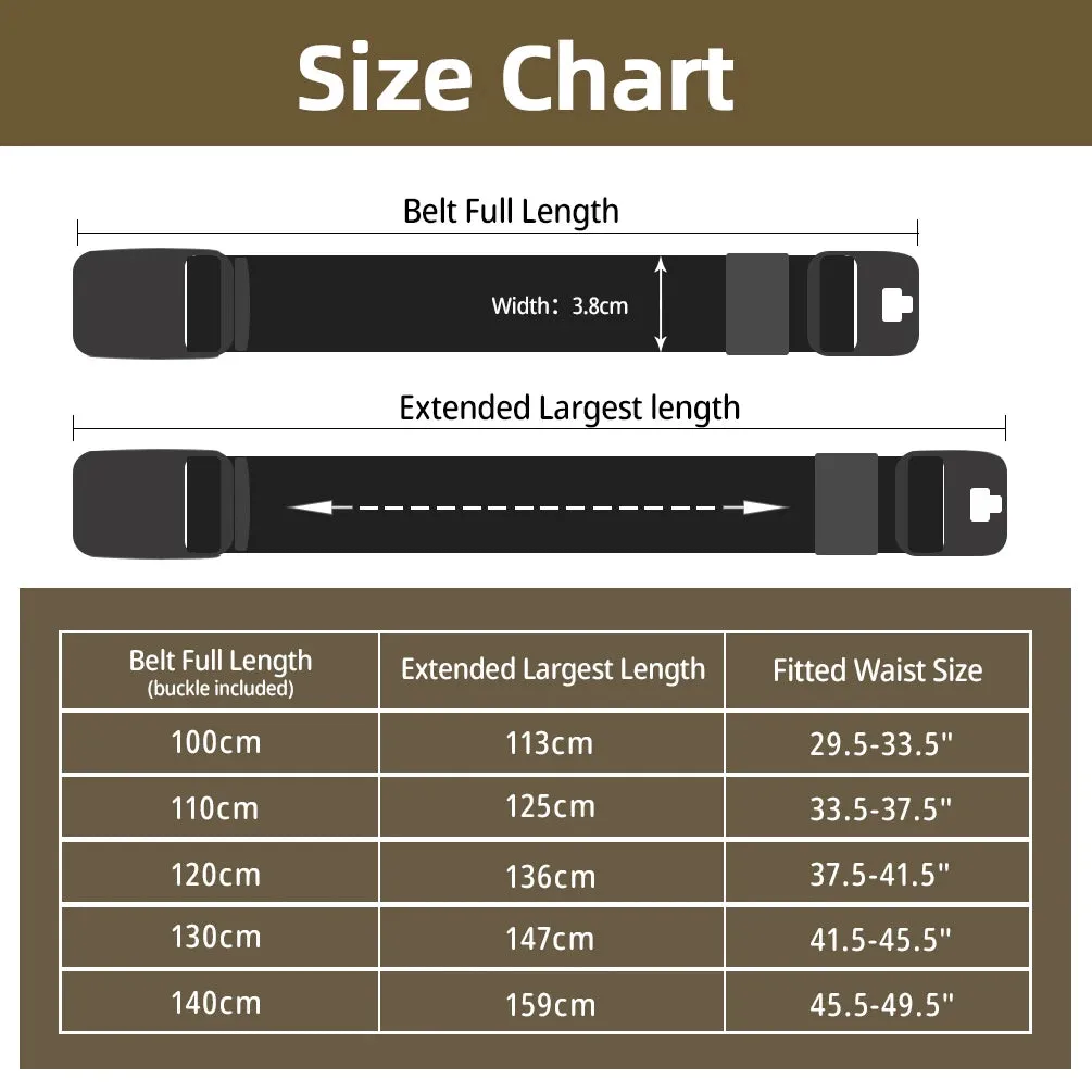 Large Size Polymer Buckle Elastic Stretch Belt