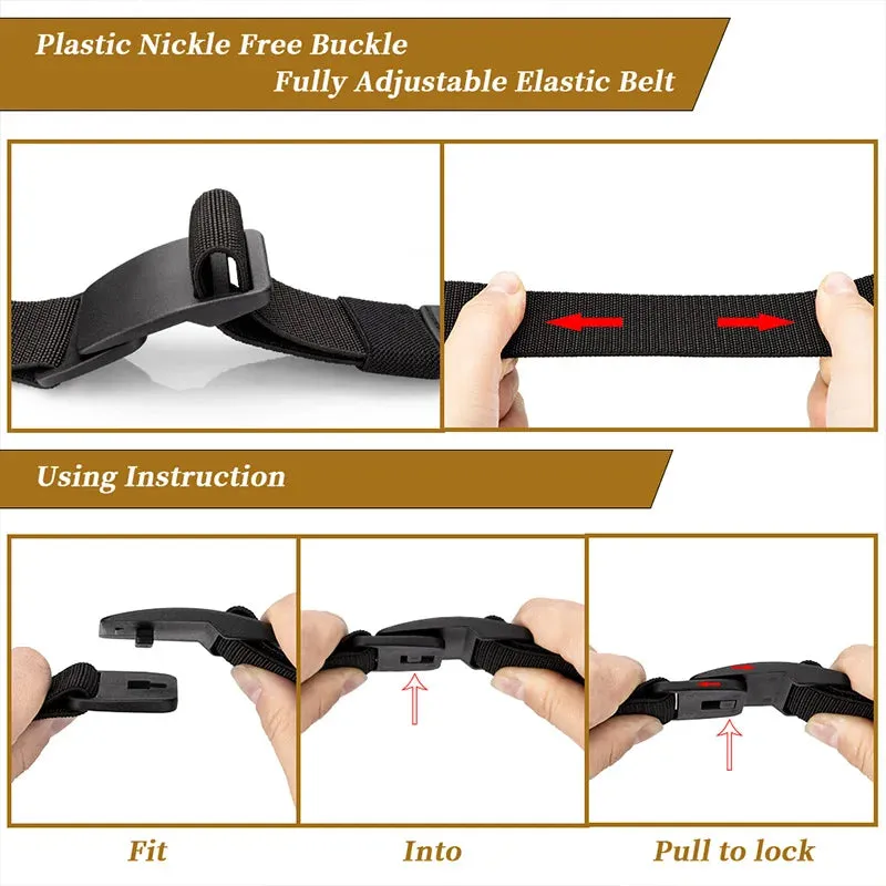 Large Size Polymer Buckle Elastic Stretch Belt