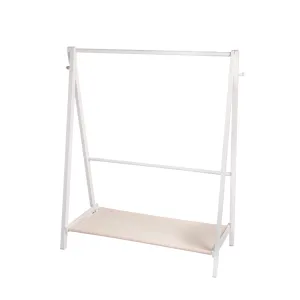 Levede Clothes Rack Wooden Wardrobe White
