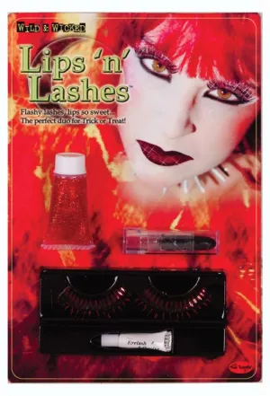 Lips And Lashes Devil Red  Costume Accessories