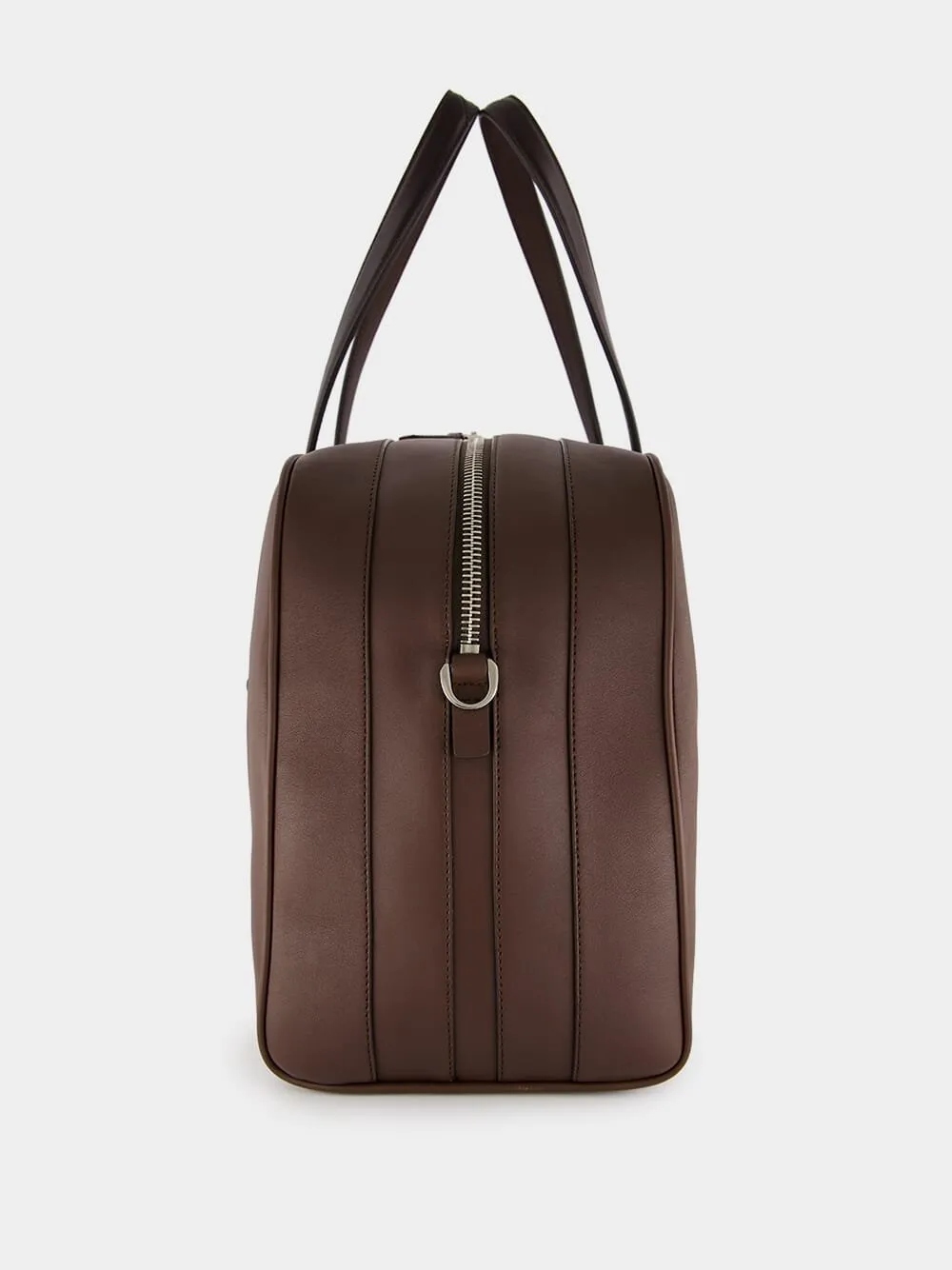 Logo-Stamp Leather Weekend Bag