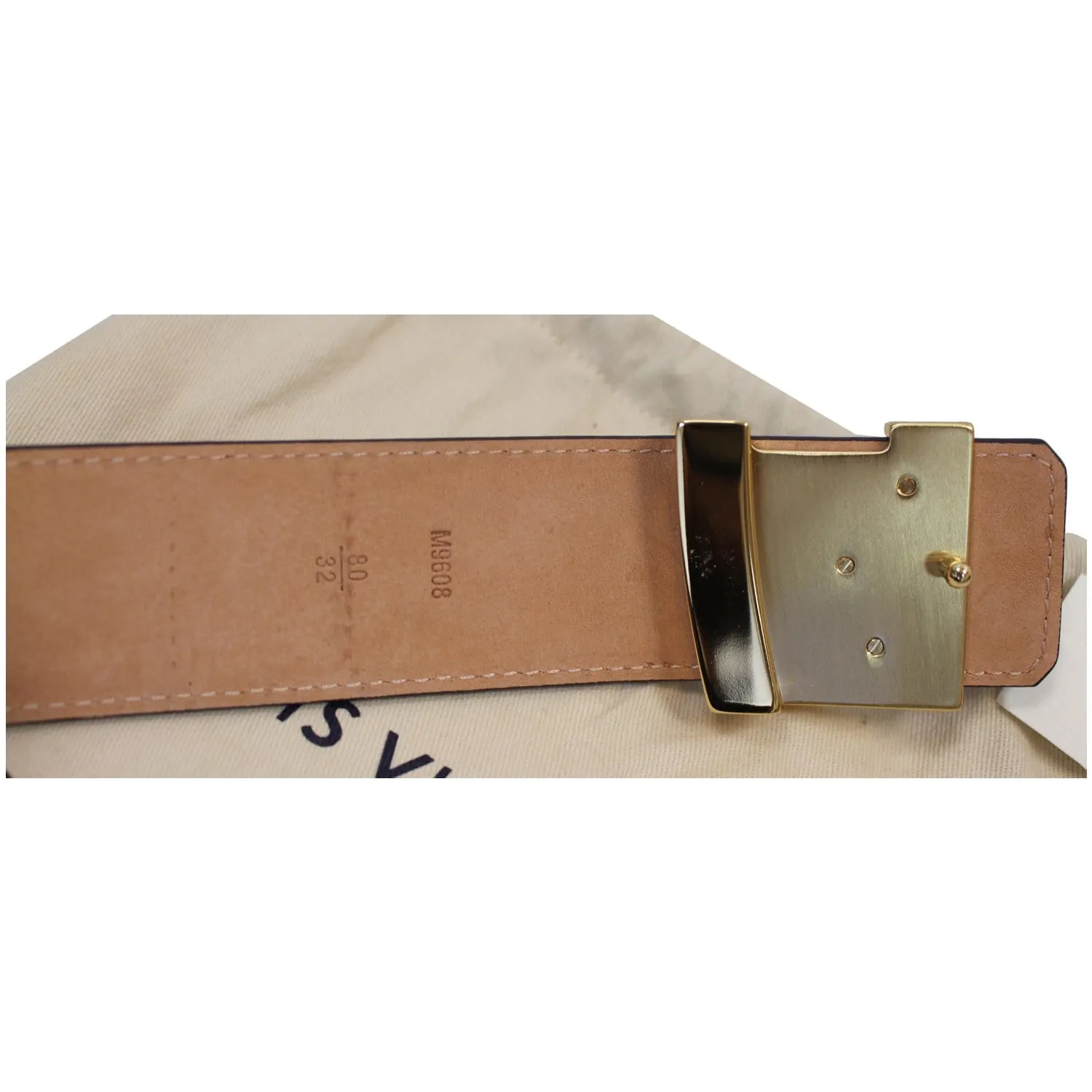 LOUIS VUITTON LV Initiales Monogram Canvas Belt Brown
