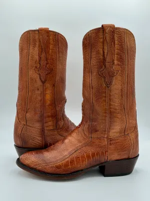 Lucchese Anderson Full Ostrich Leg Cowboy Boots size 8.5 D