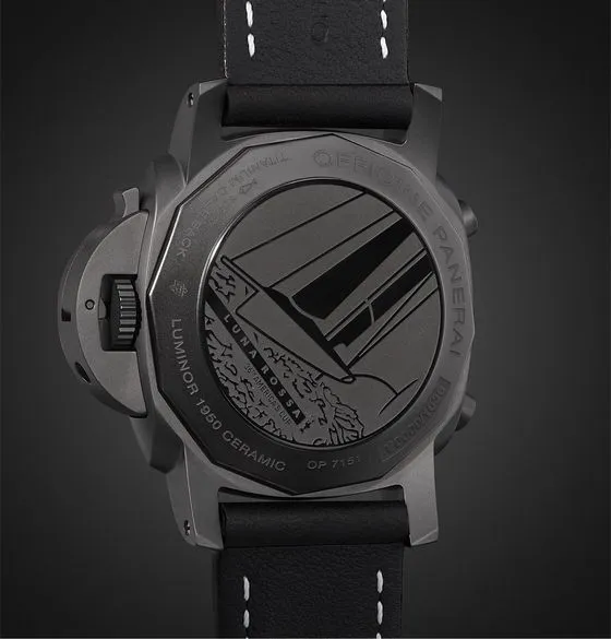 Luminor Luna Rossa Challenger Automatic Flyback Chronograph 44mm Ceramic and Leather Watch