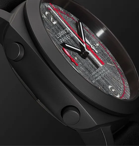 Luminor Luna Rossa Challenger Automatic Flyback Chronograph 44mm Ceramic and Leather Watch
