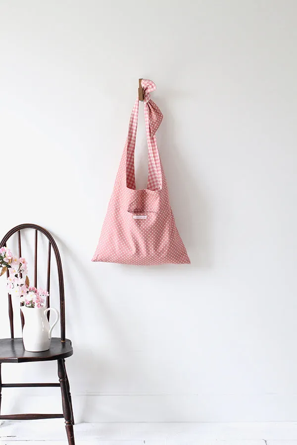 LYCEE TIE TOP REVERSIBLE BAG IN PINK