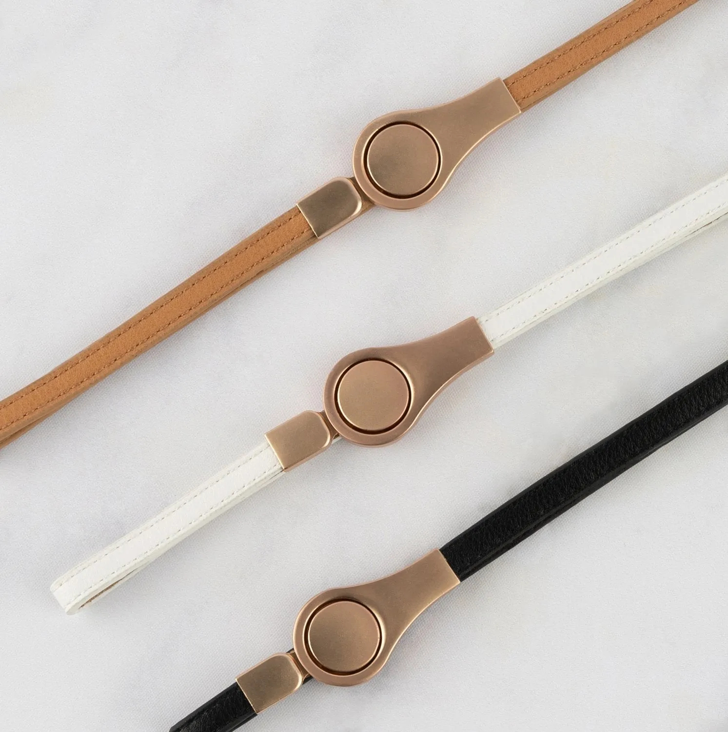 Matte Rose Clasp Adjustable Belt