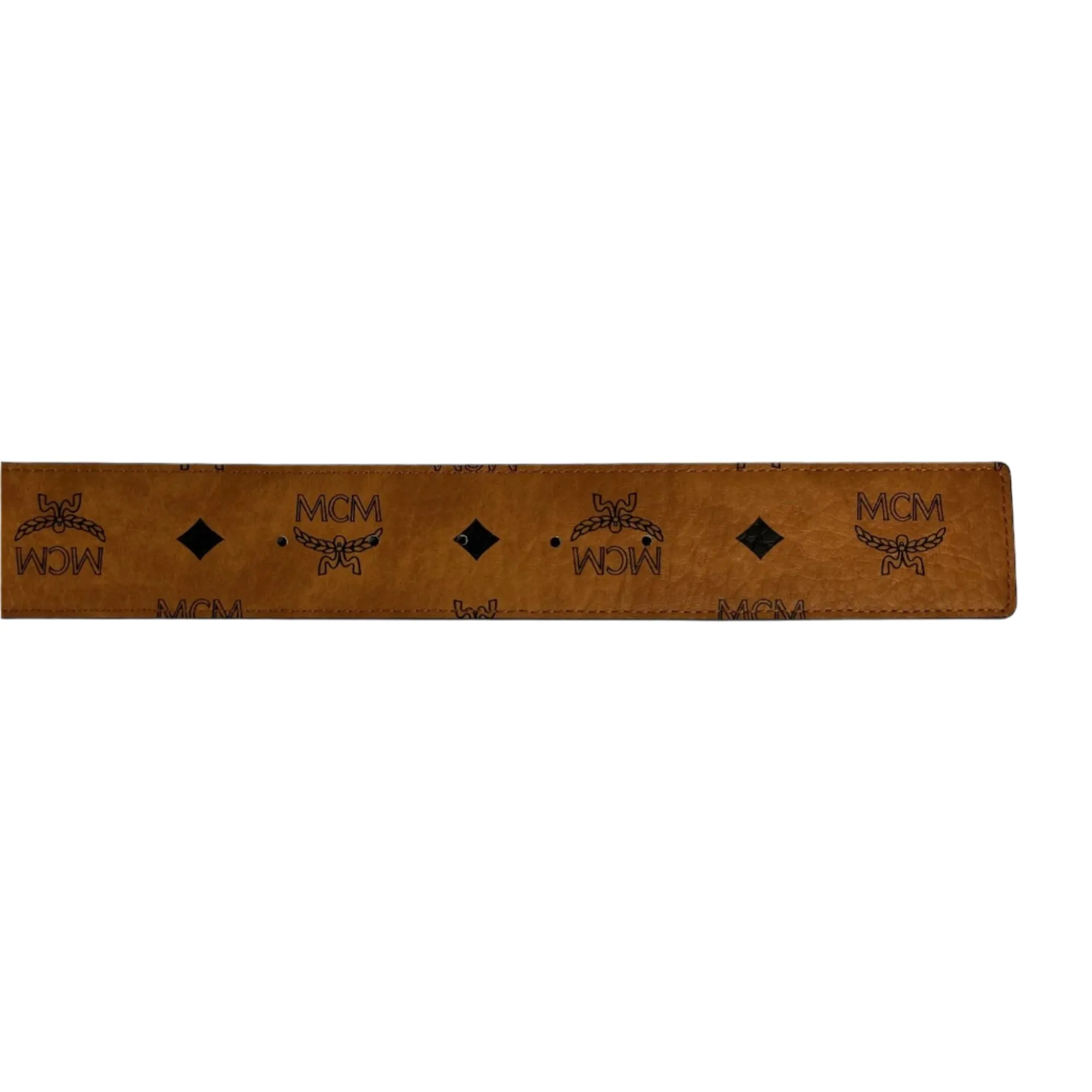 MCM Mens Claus Cognac Leather Reversible Belt