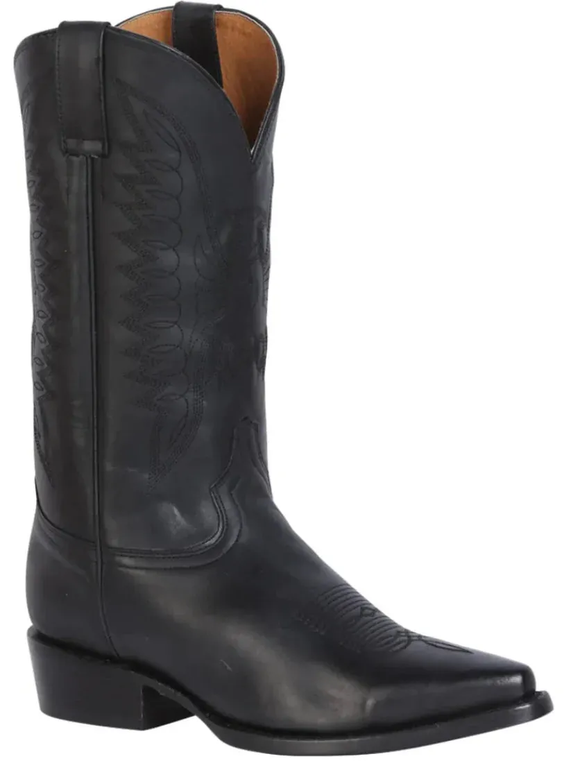 Men's Genuine Leather Classic Cowboy Boots 'Rodeo Bravo' Black Color 135