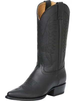 Men's Genuine Leather Classic Cowboy Boots 'Rodeo Bravo' Black Color 135