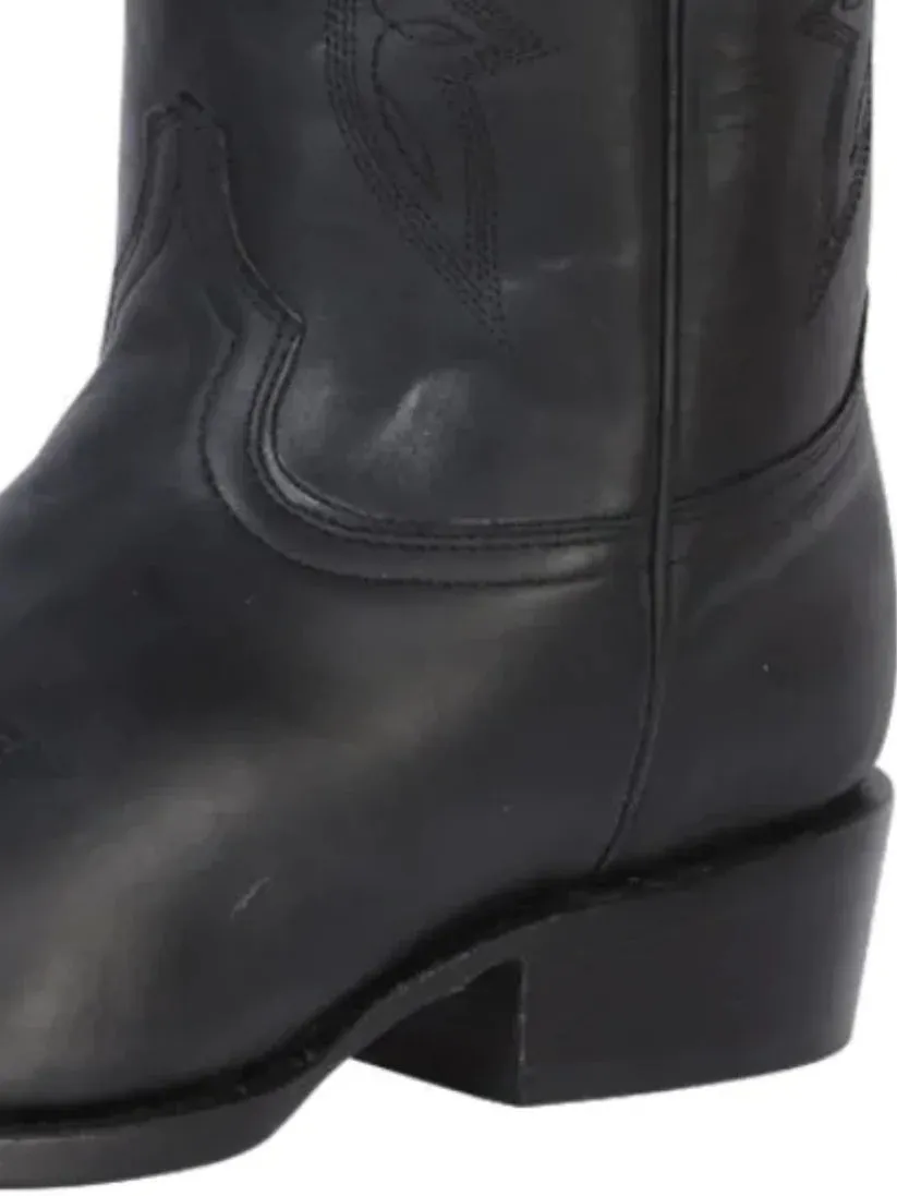 Men's Genuine Leather Classic Cowboy Boots 'Rodeo Bravo' Black Color 135