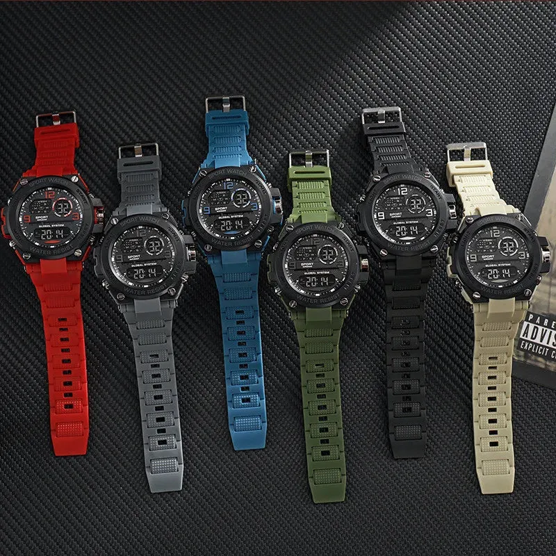 Men's Waterproof  Sports Watch Multifunction Electronic Watches Anti Drop and Shock-absorbing Wristwatches