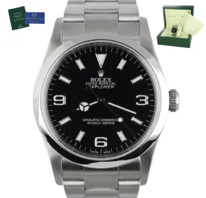 MINT 2009 ENGRAVED REHAUT Rolex Explorer I Black 36mm 114270 M Stainless Oyster