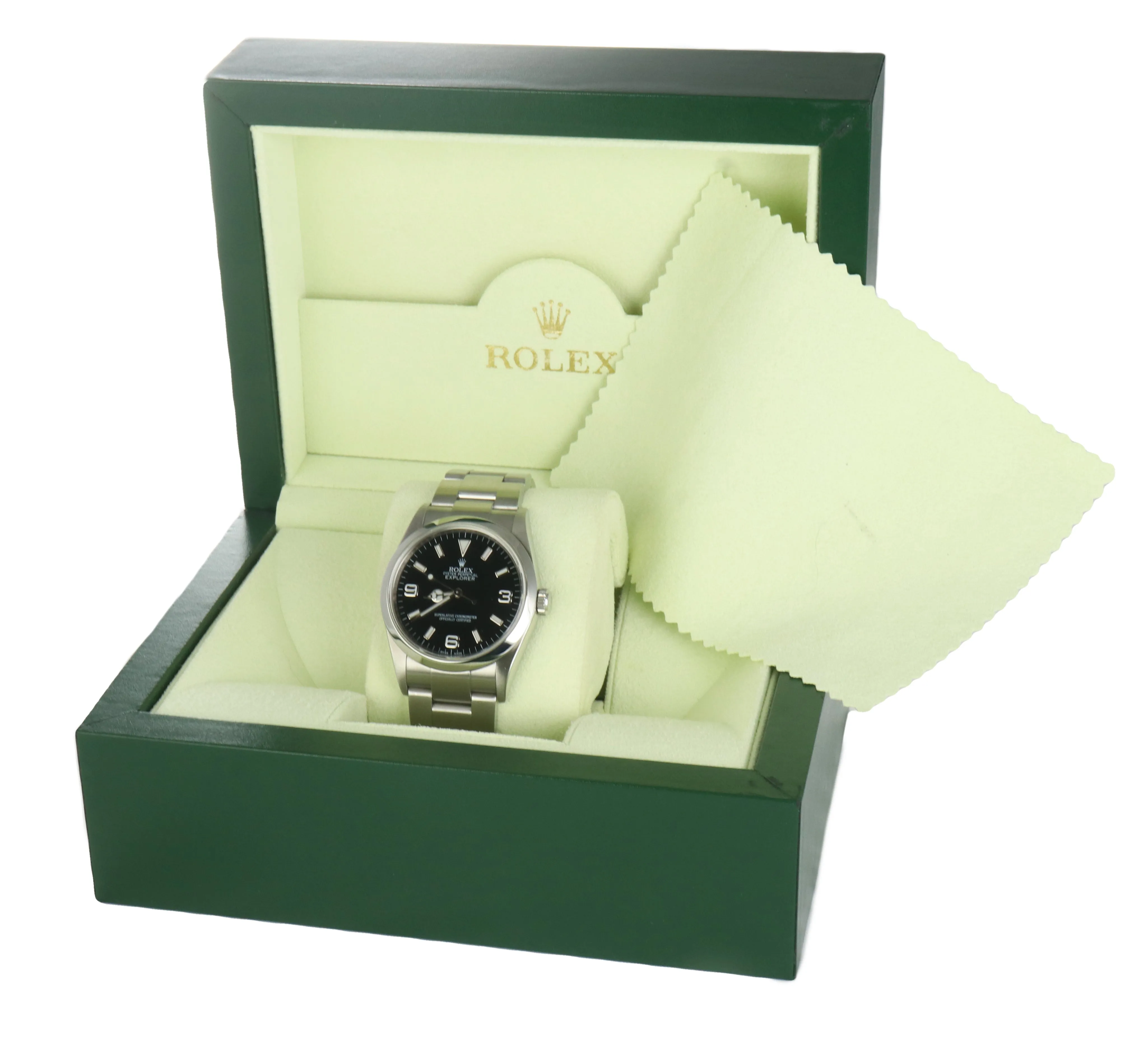 MINT 2009 ENGRAVED REHAUT Rolex Explorer I Black 36mm 114270 M Stainless Oyster
