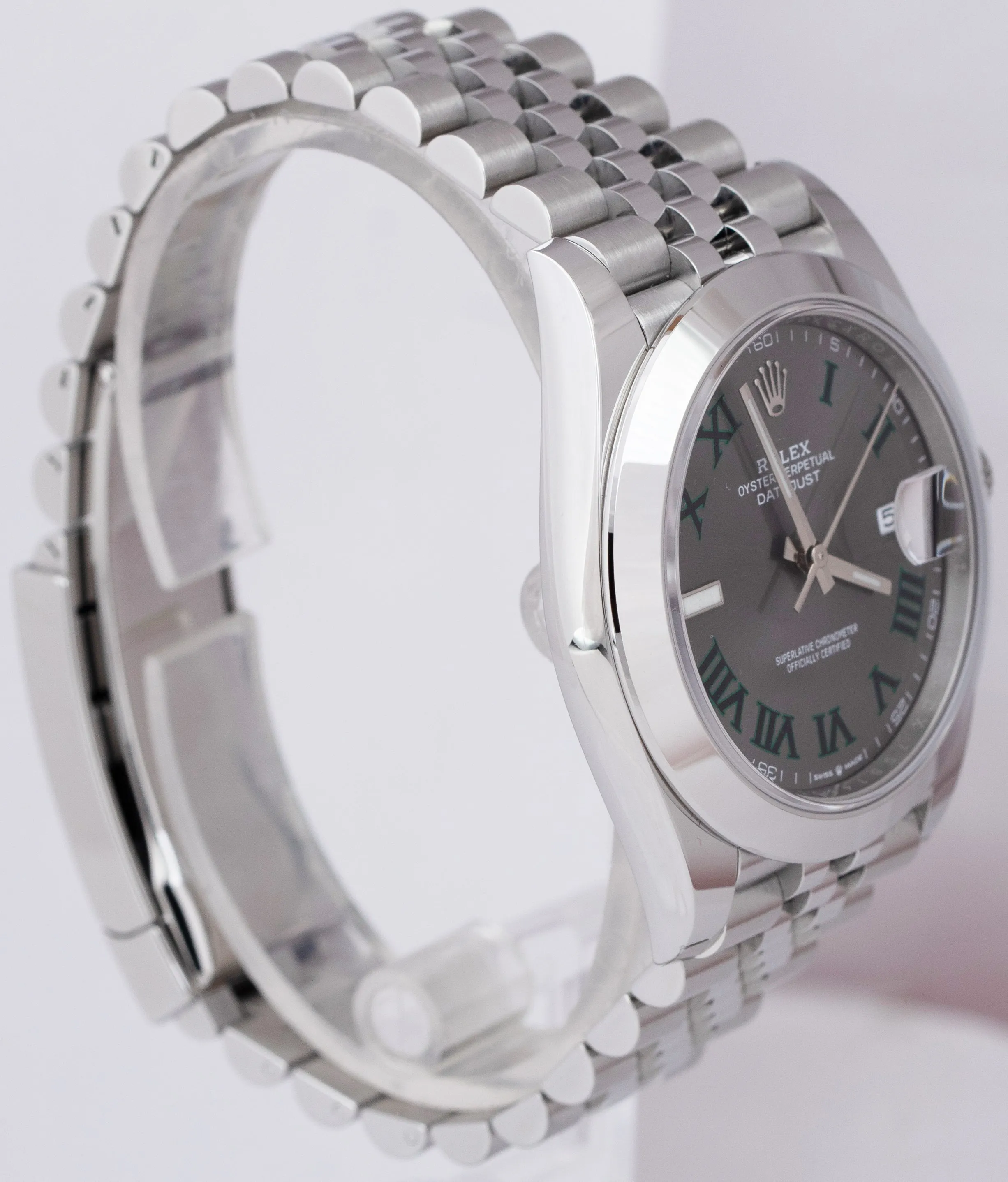 MINT 2018 Rolex DateJust 41 Wimbledon Rhodium Gray 41mm Jubilee Watch 126300