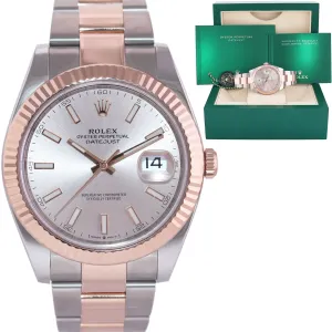 MINT 2022 Rolex DateJust 41 126331 Sundust Everose Gold Two-Tone Oyster Watch Box