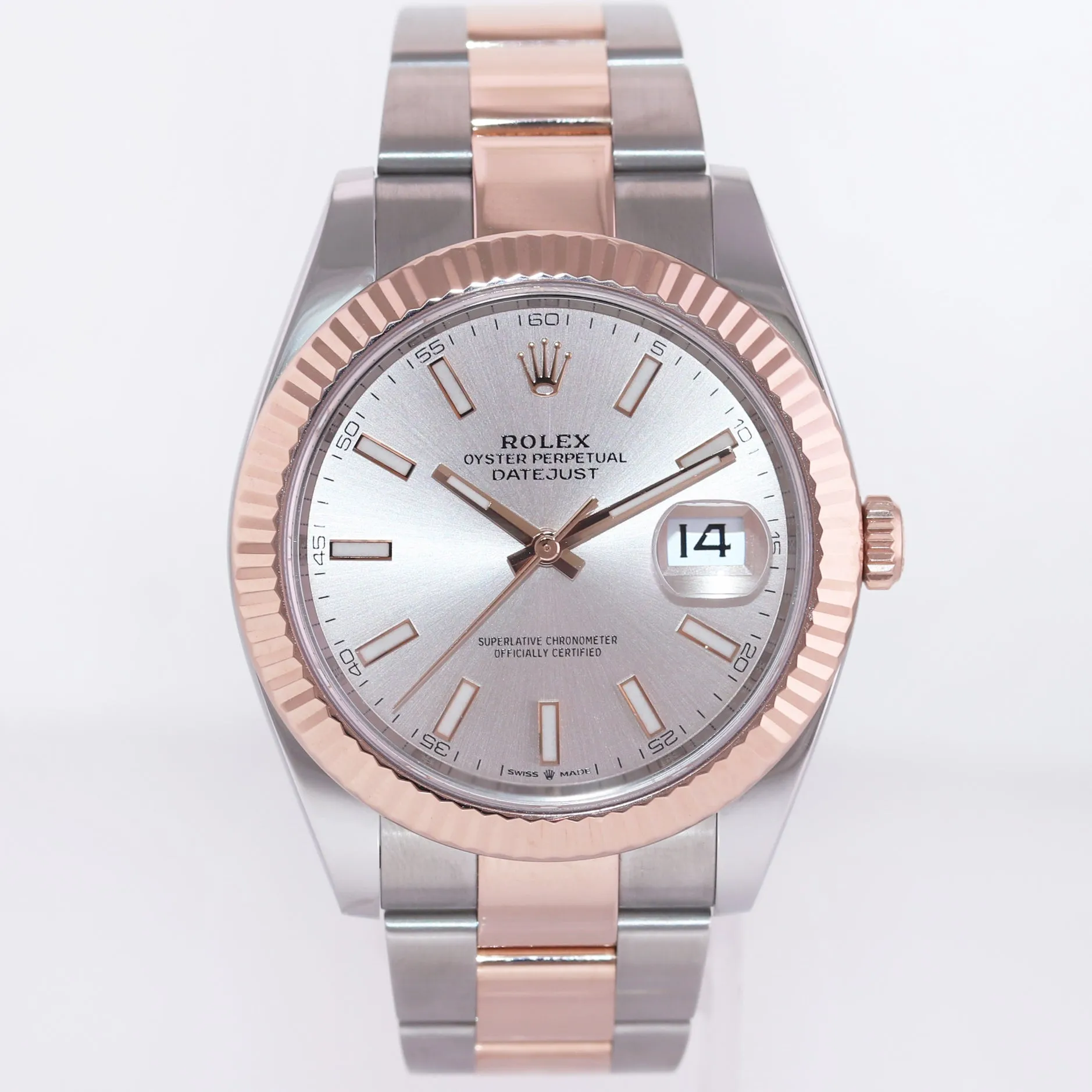 MINT 2022 Rolex DateJust 41 126331 Sundust Everose Gold Two-Tone Oyster Watch Box