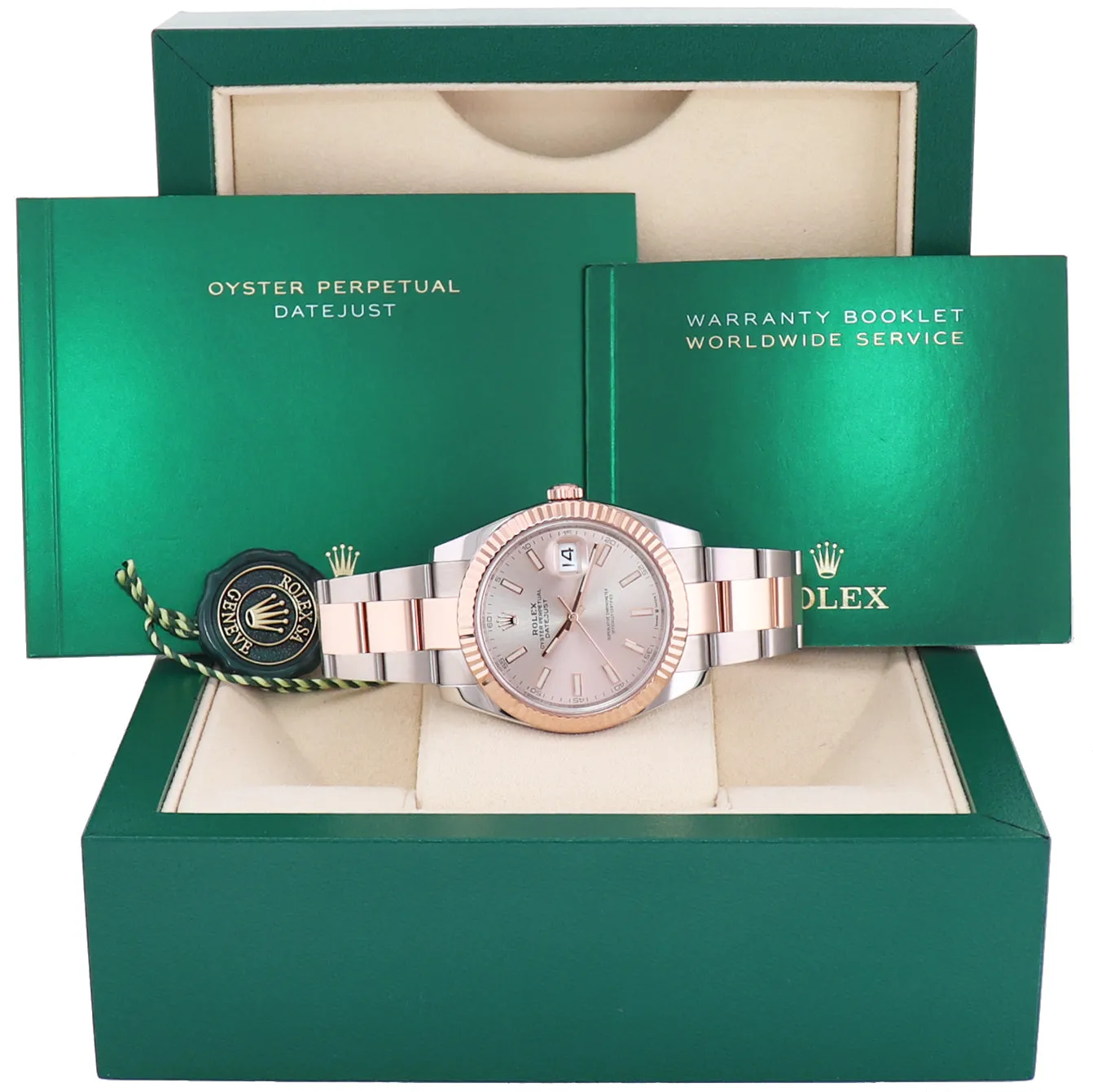 MINT 2022 Rolex DateJust 41 126331 Sundust Everose Gold Two-Tone Oyster Watch Box