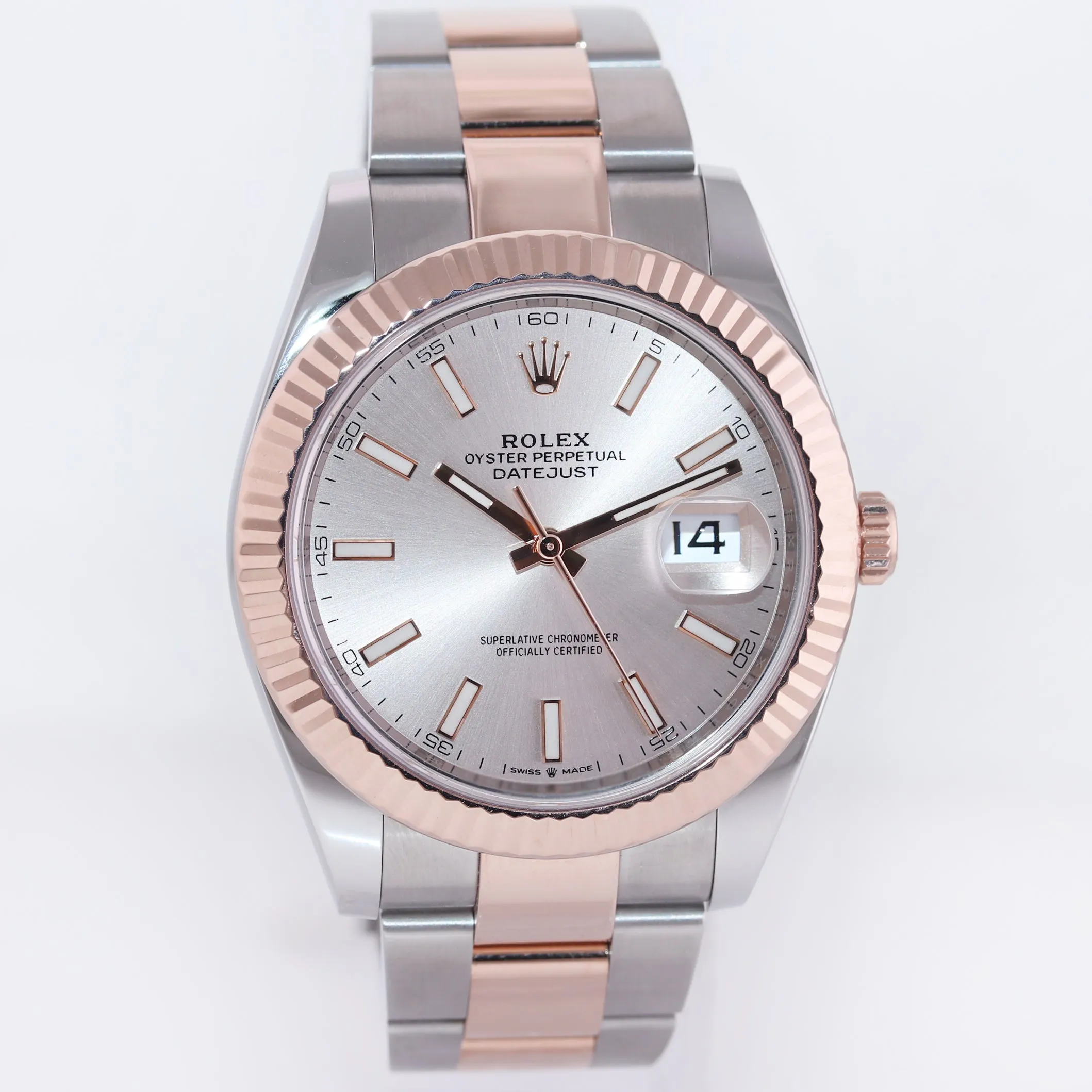 MINT 2022 Rolex DateJust 41 126331 Sundust Everose Gold Two-Tone Oyster Watch Box