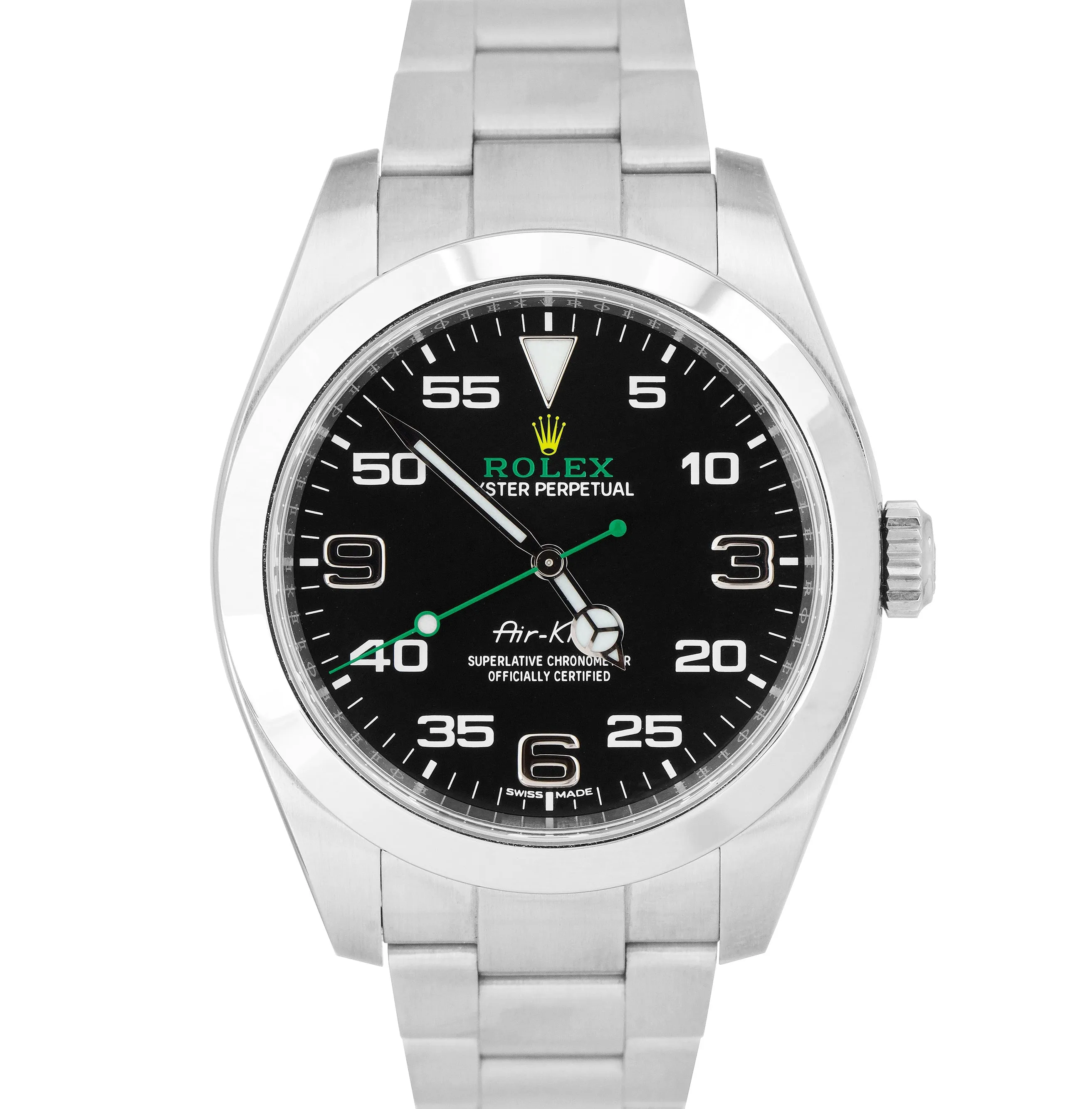 MINT Rolex Air-King 40mm Green Black Stainless Steel Arabic 116900 Watch B P