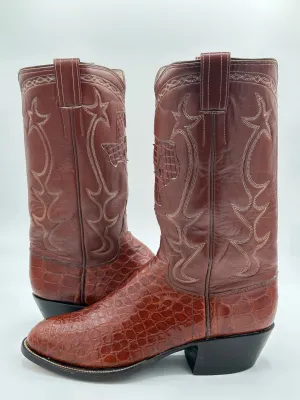 ML Leddy Custom American Alligator Cowboy Boots size 9 D