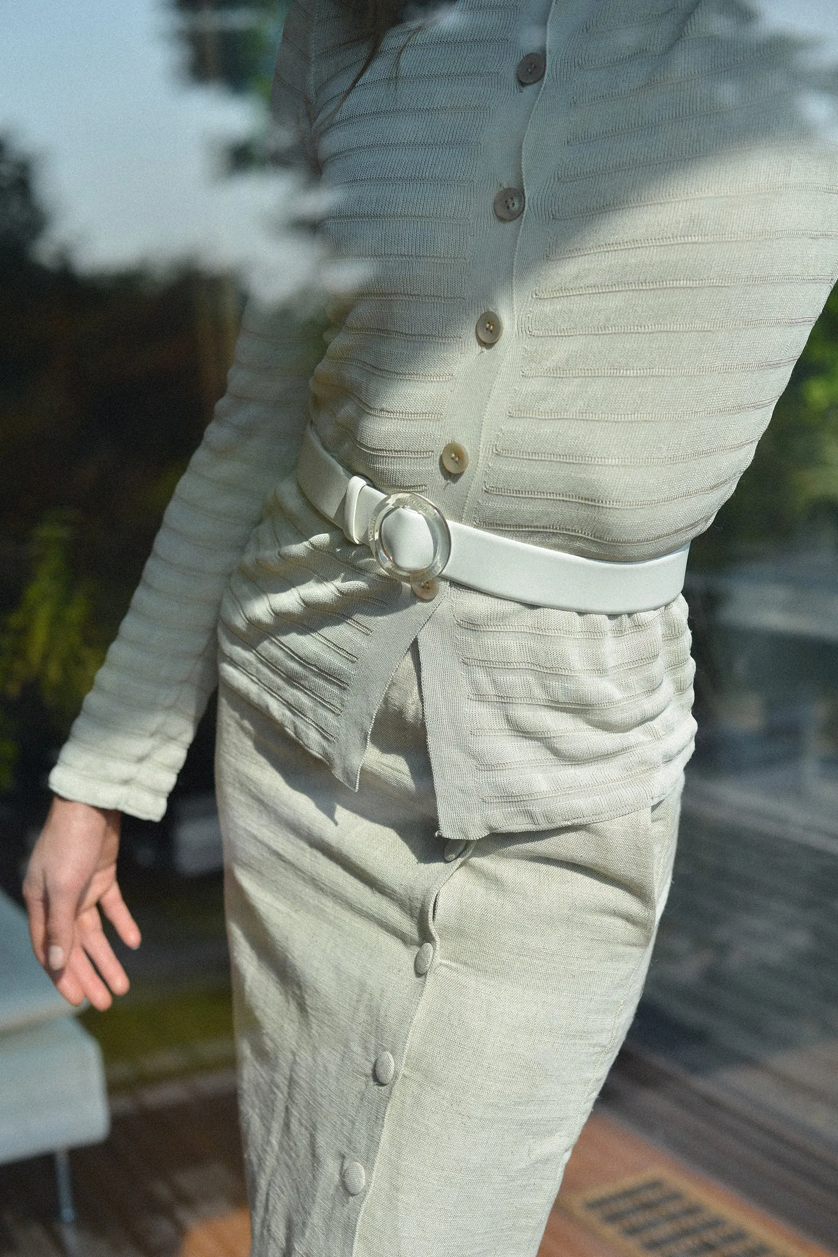 Nº46 Lucite Buckle Belt - Blanc