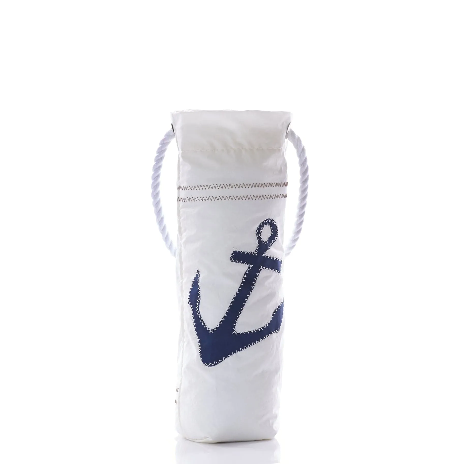 Navy Anchor Wine Bag