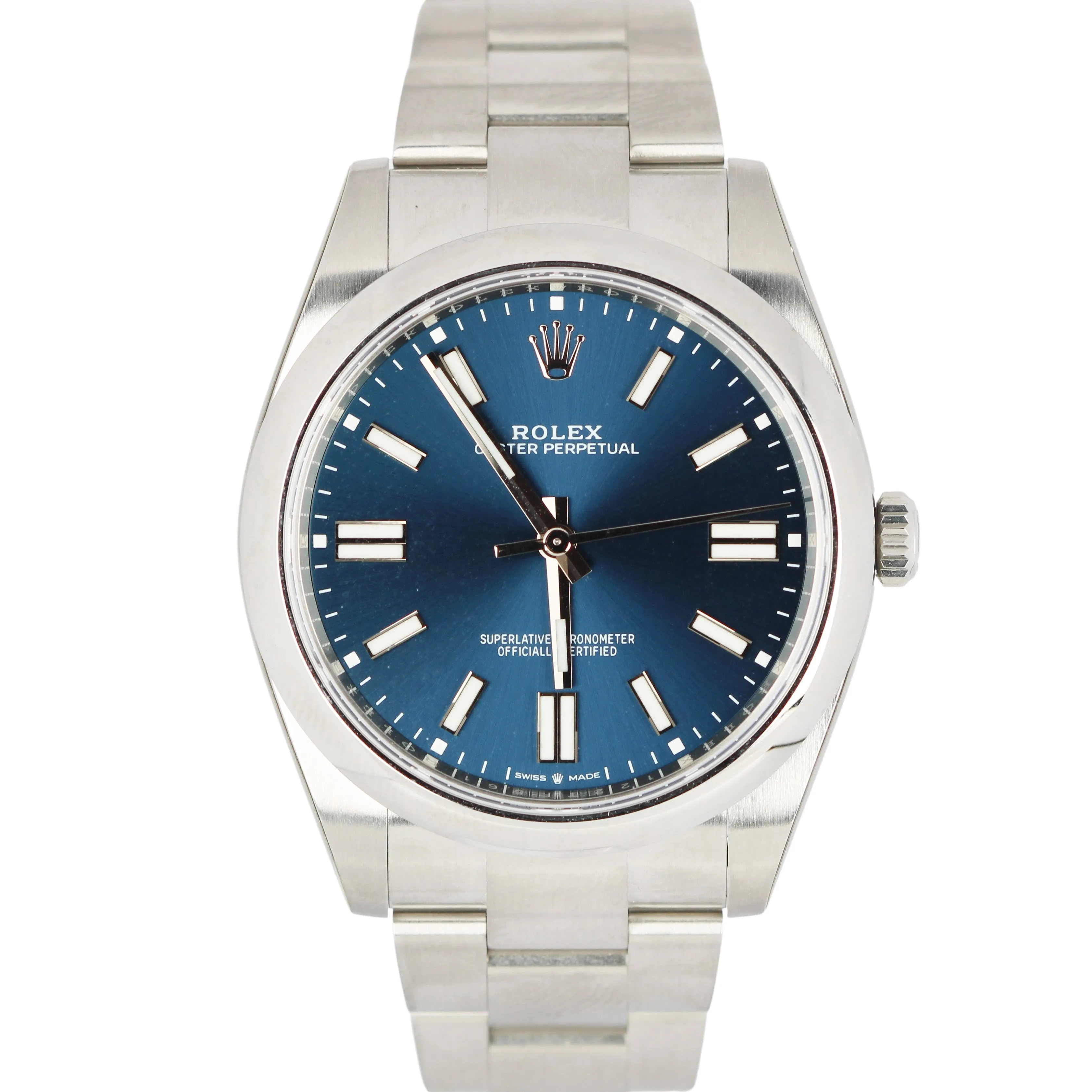 NEW STICKERED 2020 Rolex Oyster Perpetual 41mm Blue Stainless 124300 Watch B&P