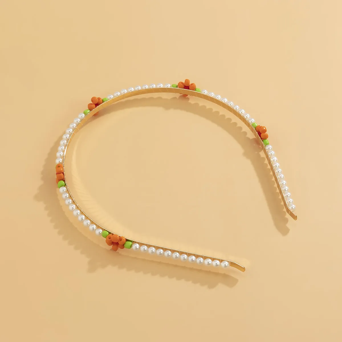 Orange Howlite & Pearl Mum Station Headband