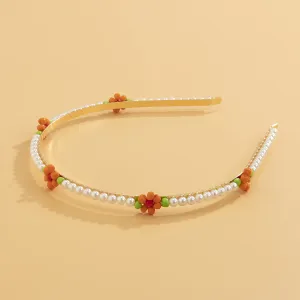 Orange Howlite & Pearl Mum Station Headband
