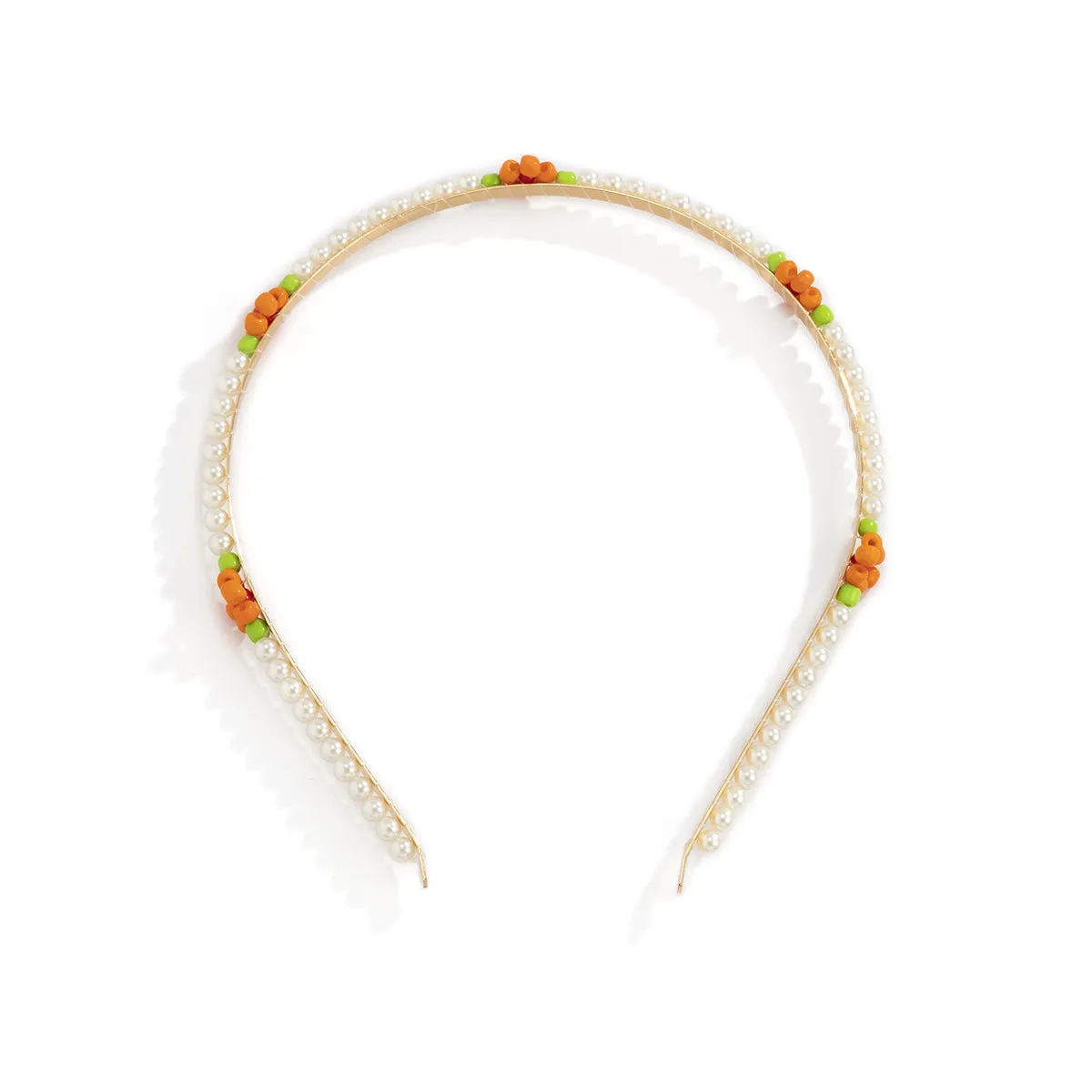 Orange Howlite & Pearl Mum Station Headband