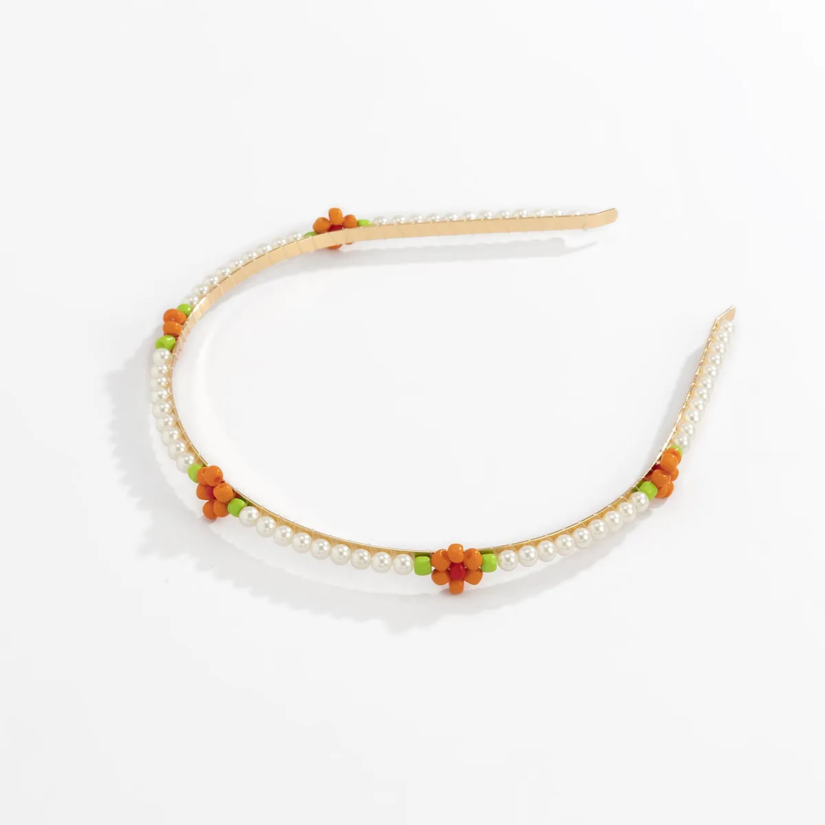 Orange Howlite & Pearl Mum Station Headband
