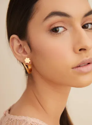 Outhouse   I   Oh Poppi Washington Street Tuscon Hoop Earrings Brass, Gold Accessories OHAW21SE041