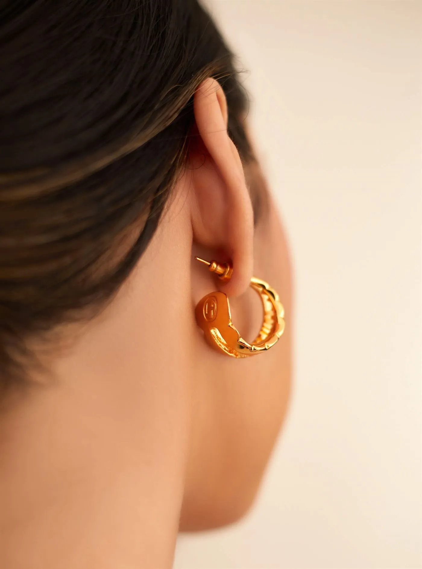 Outhouse   I   OH Westfield Century Acuti Hoop Earrings Brass Gold Accessories  OHAW21EA701