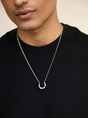 Outhouse   I   Poppi 4th Street Bolt Drop Necklace - Silver Brass, Silver Accessories OHAW21PE073