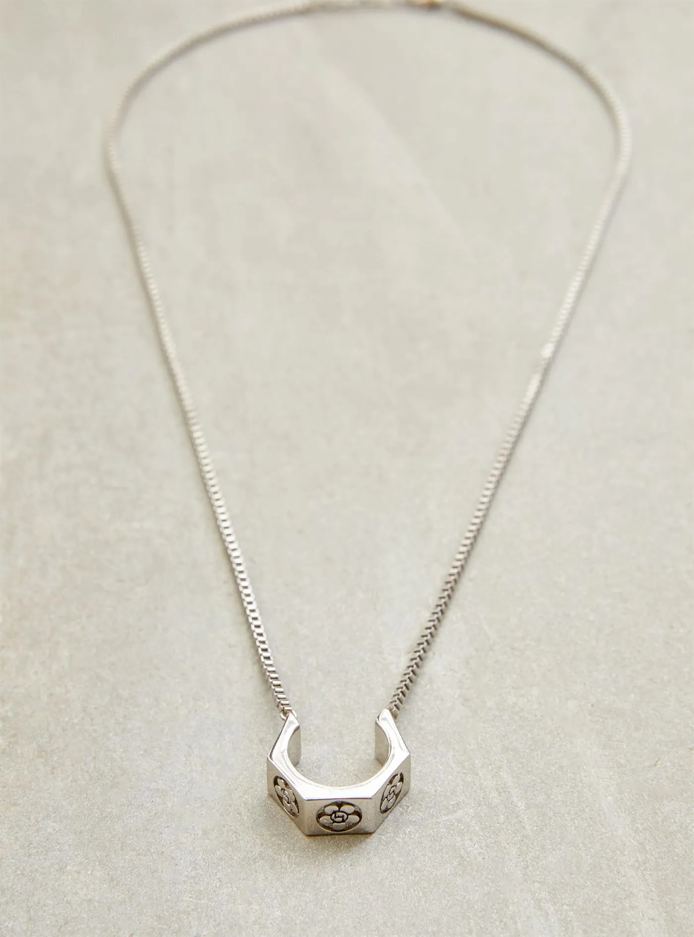 Outhouse   I   Poppi 4th Street Bolt Drop Necklace - Silver Brass, Silver Accessories OHAW21PE073