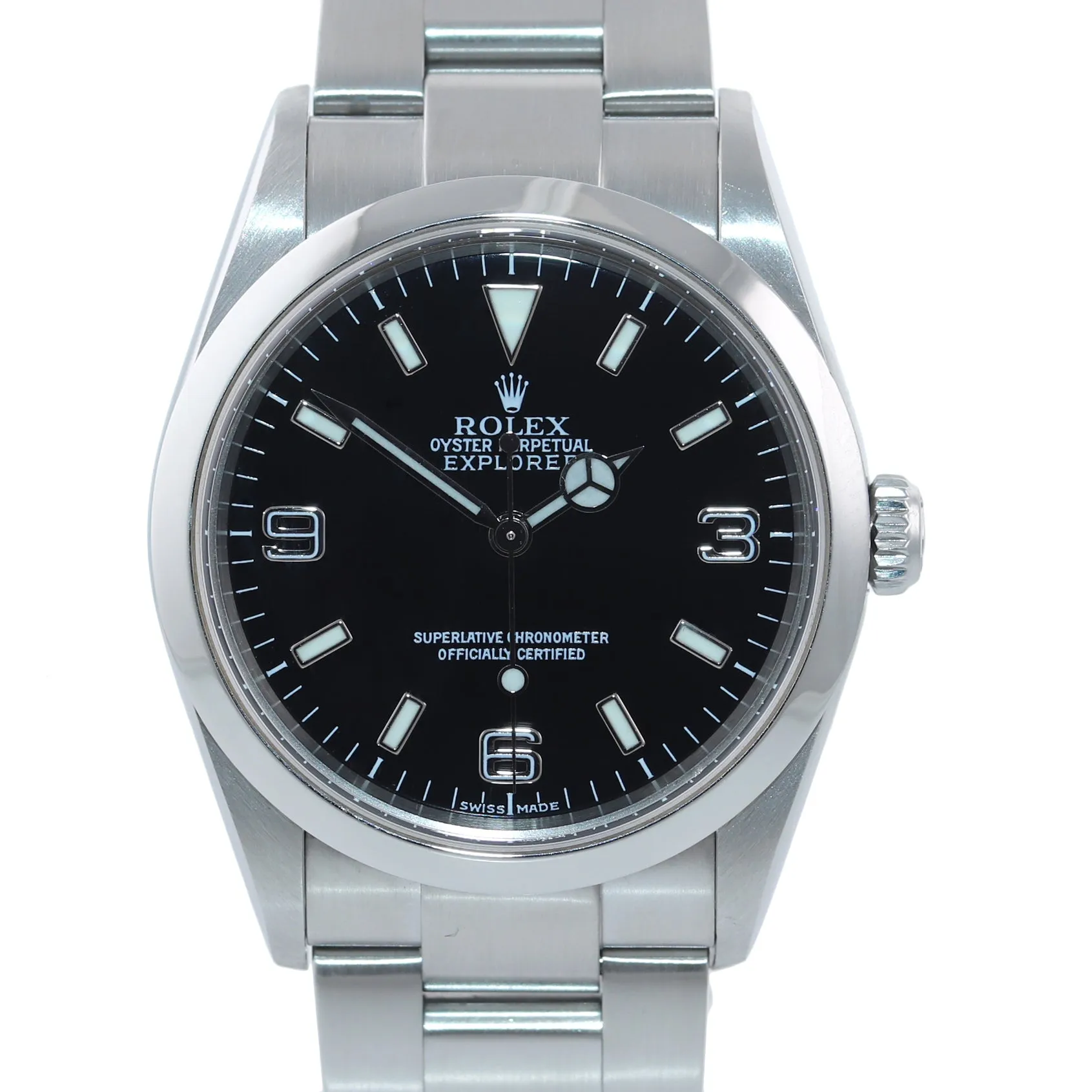 PAPERS MINT Rolex Explorer I Black 36mm 114270 Steel Black Arabic Lume Watch Box