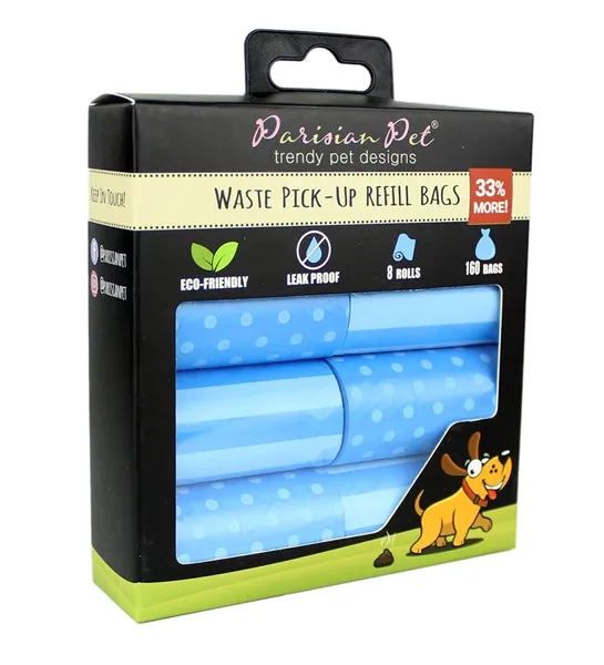 Parisian Pet Waste Bags - Stripes N Dots Blue