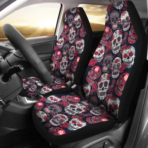 Pink Sugar Skull - Car Seat Cover - (Set of 2)