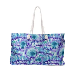 Purple & Blue Tie Dye Weekender Bag