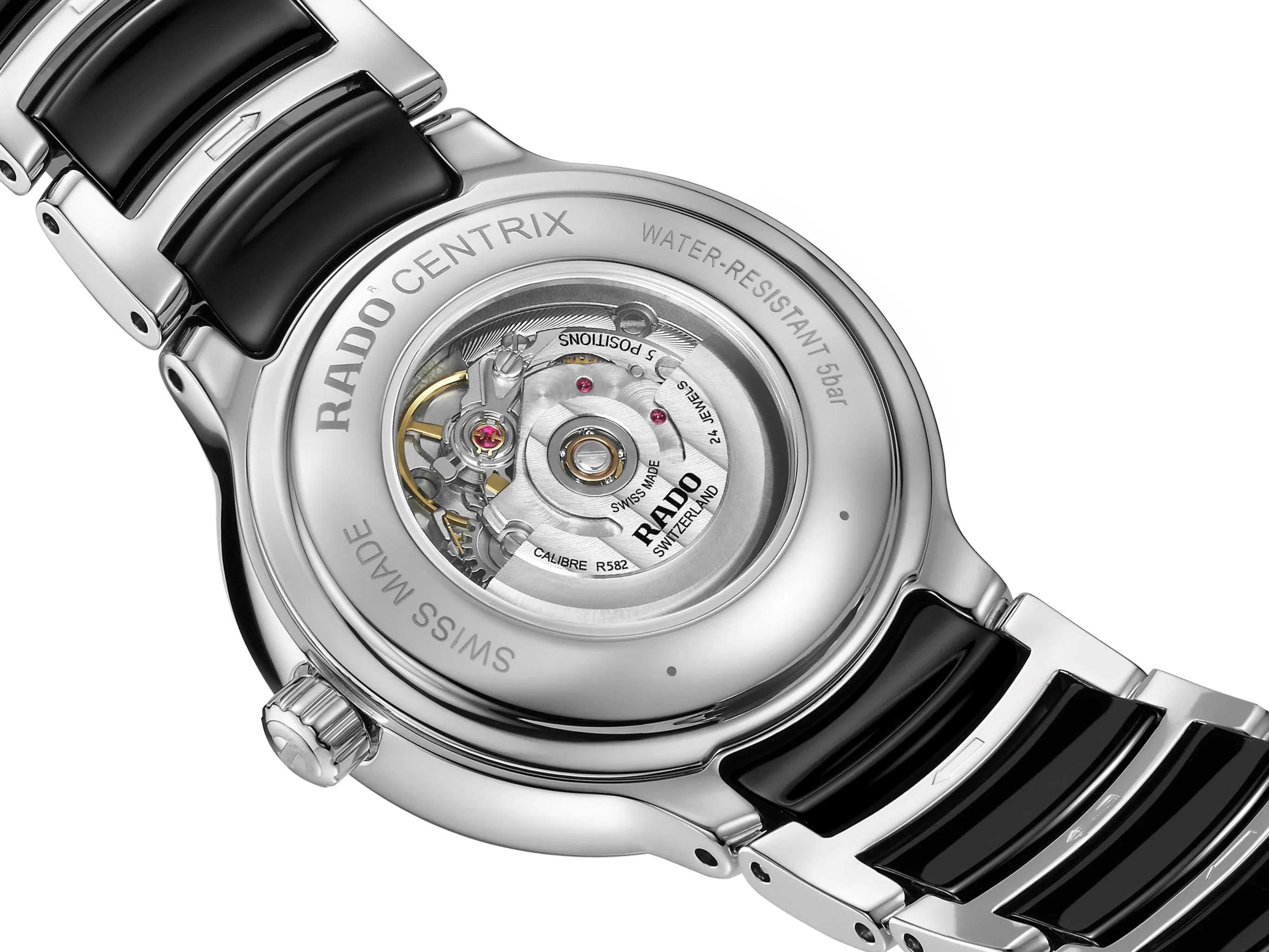 RADO Centrix Automatic Diamonds 30.5mm Black-Silver Women's Watch R30020742