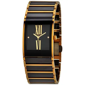 Rado Integral Black Dial Ladies Two Tone Watch R20787762