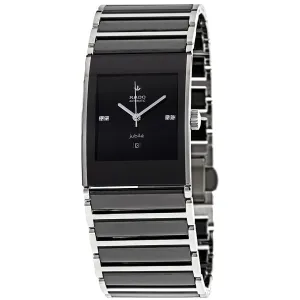 Rado Integral Black Dial Ladies Two Tone Watch R20853702