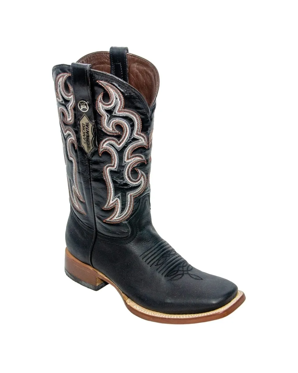 RANCHO SEMENTAL MEN’S Damiana Black Western Boots Whit Black Top