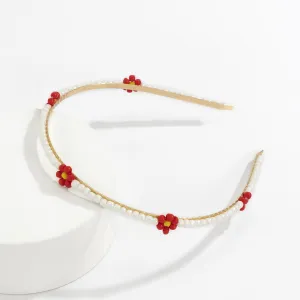 Red Howlite & 18K Gold-Plated Mum Station Headband