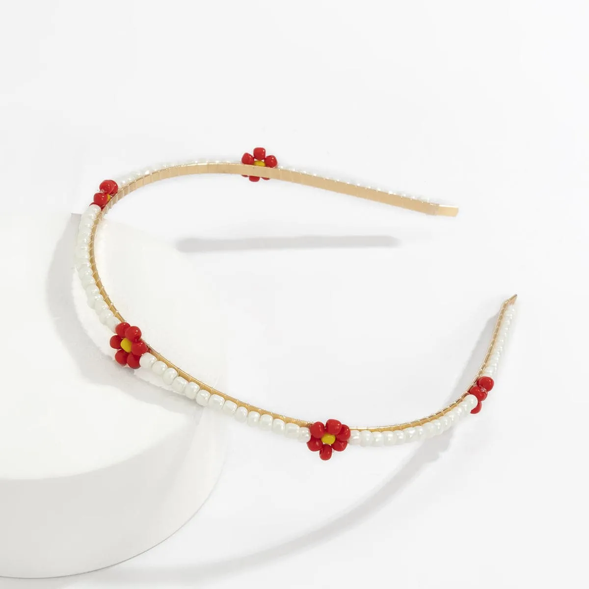 Red Howlite & 18K Gold-Plated Mum Station Headband